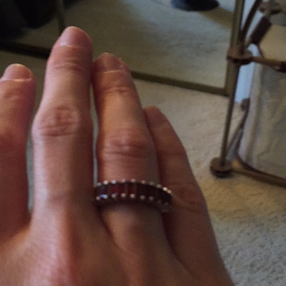 Garnet baguette ring